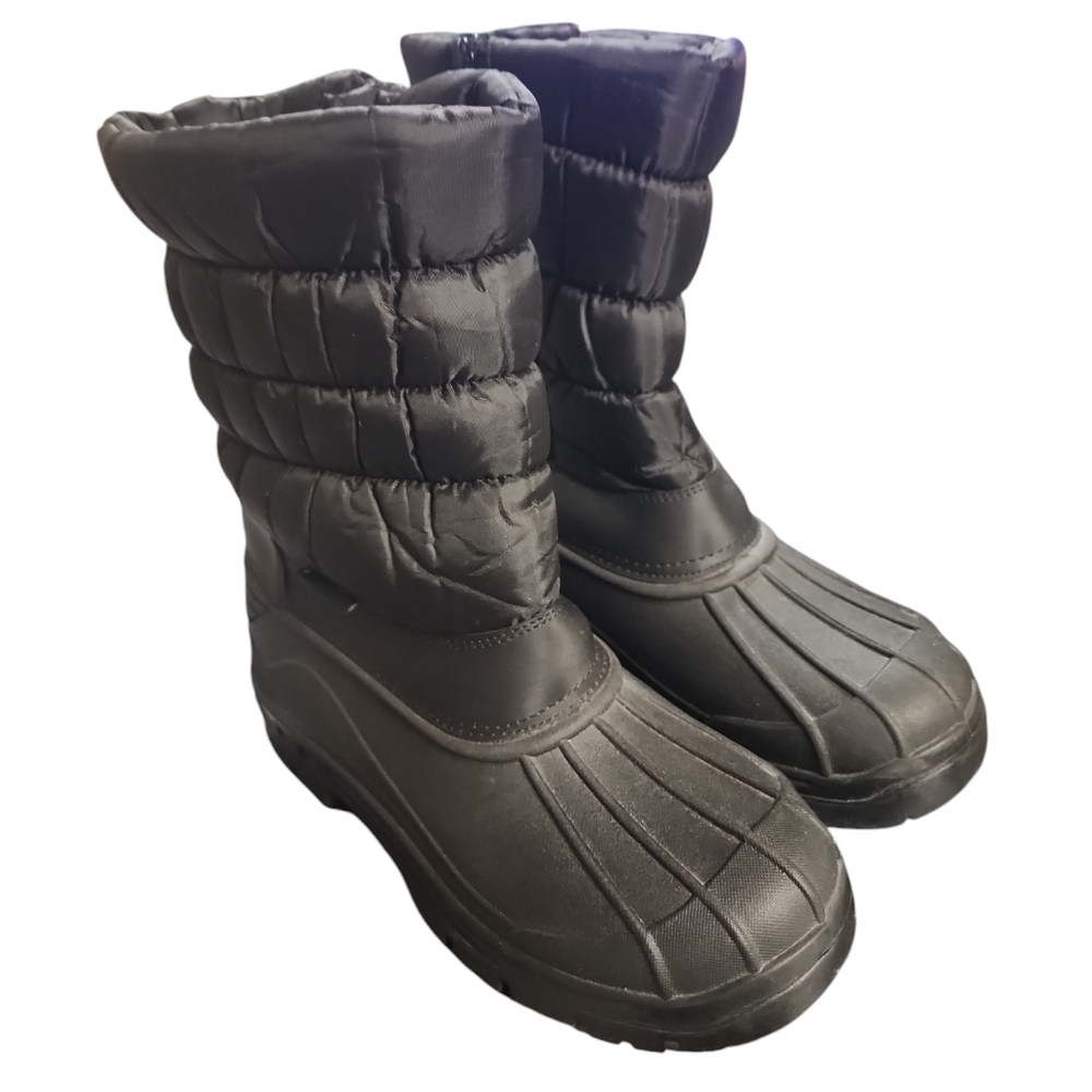 NWOT Happy Bull Men's sz9 Snow calf boots water & cold proof faux fur lined zip